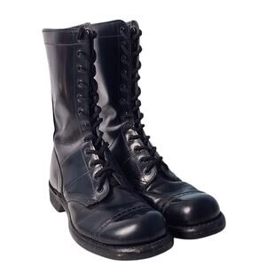 Vintage Corcoran Mens Combat Paratrooper Jump Boots Black Leather Steel Toe 7